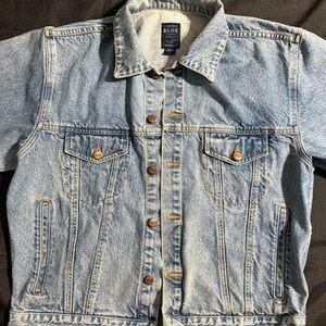 Structure Blue Denim Jacket Sz Lg